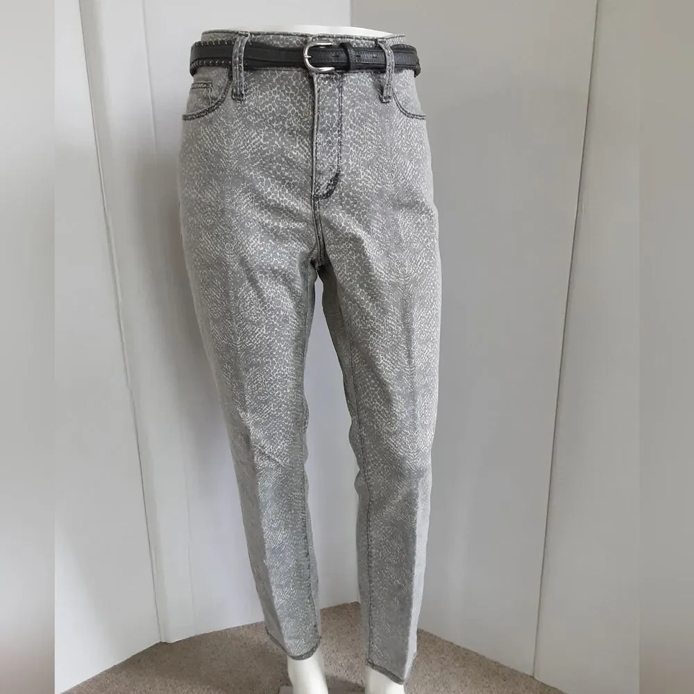 UNIVERSAL THREAD High Rise Skinny Stretch Light Gray Snake Print Jeans Sz 12/31R